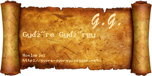 Györe György névjegykártya