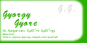 gyorgy gyore business card